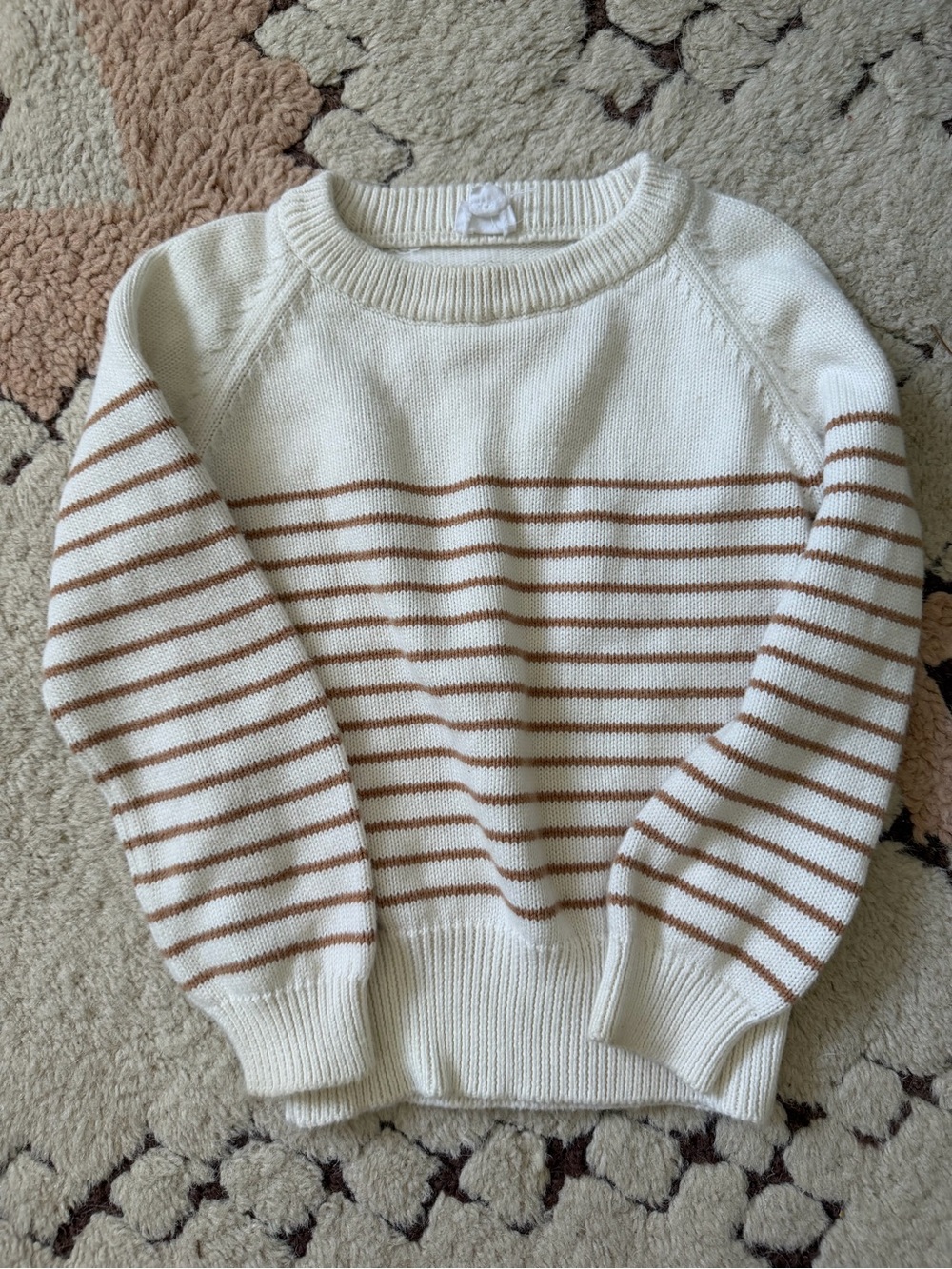 Jamie Kay Cream Sweater with Tan Stripes